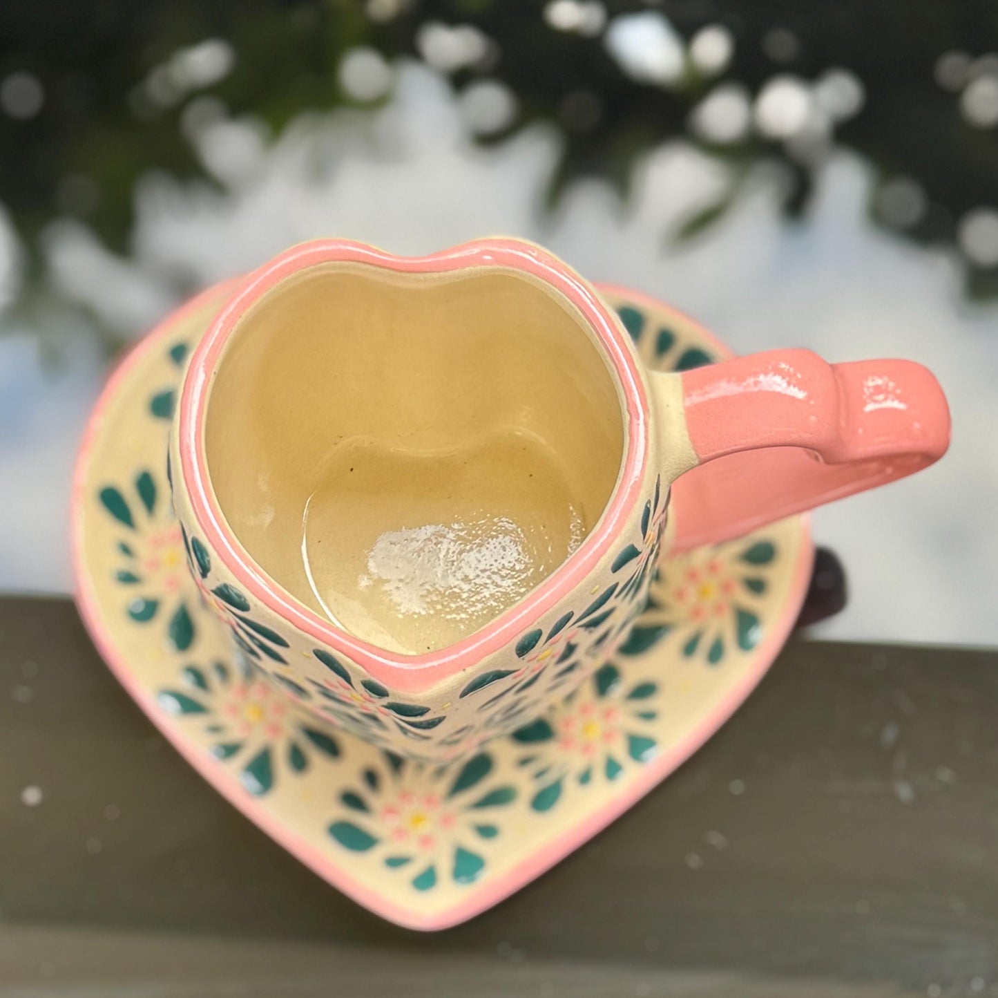 Talavera Heart Mug and Plate Set