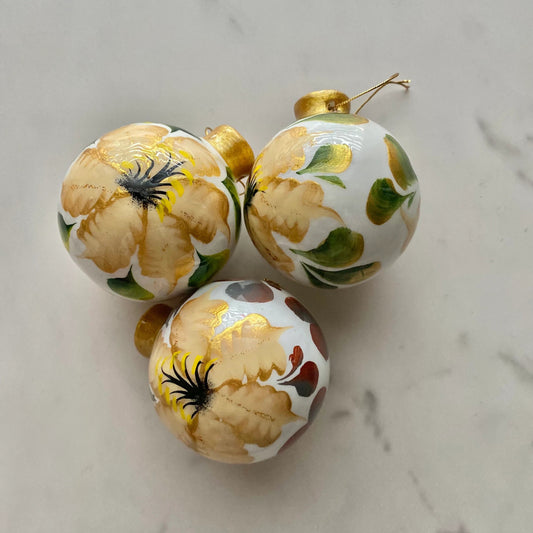 Handmade Floral Clay Christmas Ornaments