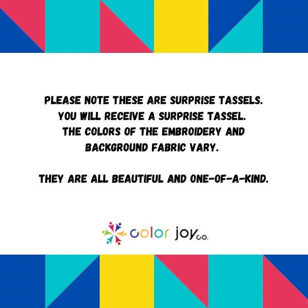 Turquoise Embroidered Evil Eye Heart Tassel: Handmade Bag Accessory