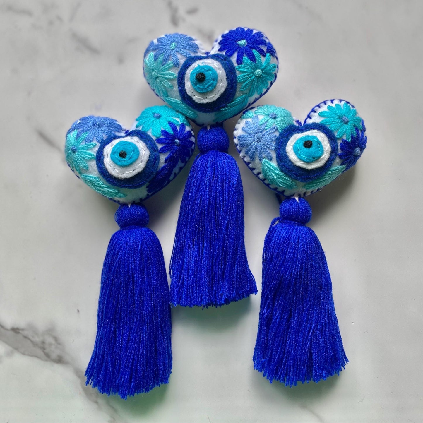 Evil Eye Heart Tassel