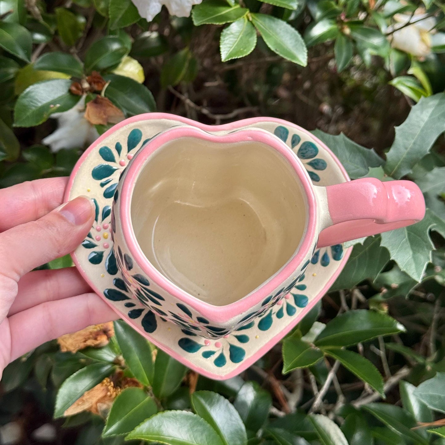 Talavera Heart Mug and Plate Set