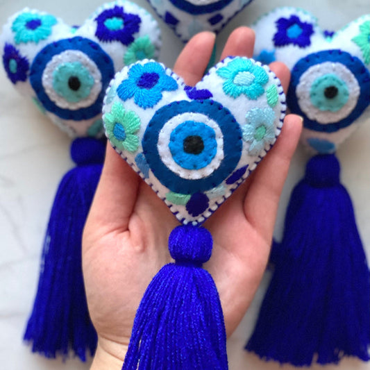Evil Eye Heart Tassel