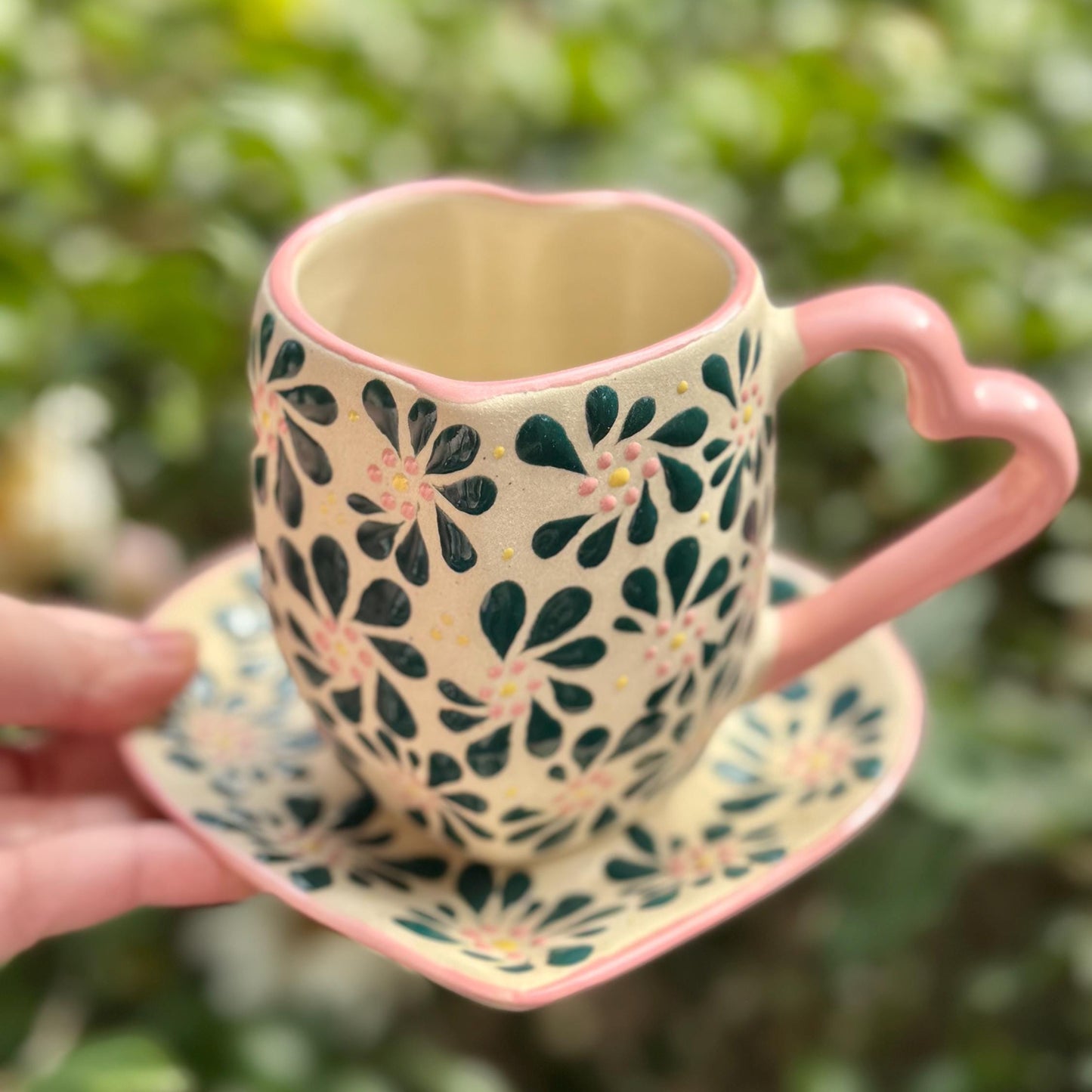 Talavera Heart Mug and Plate Set