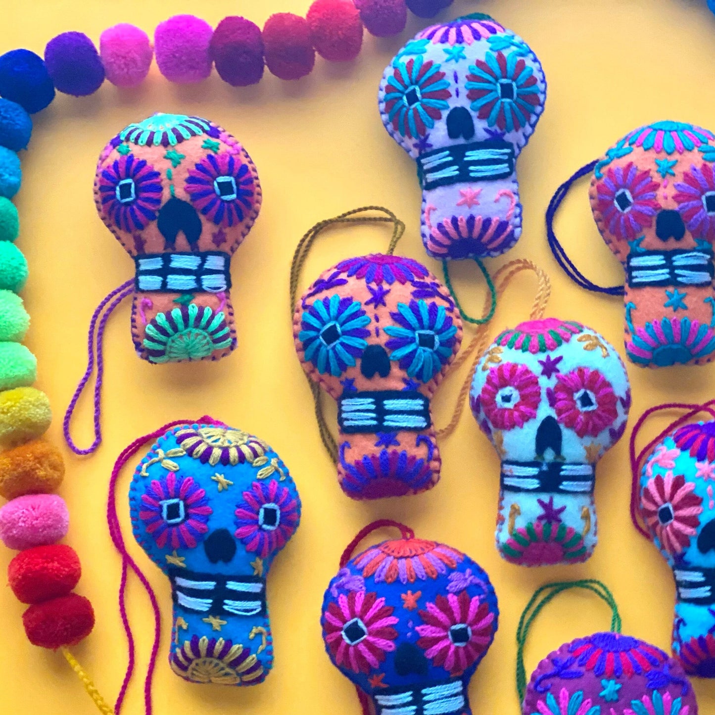 SURPRISE Small Sugar Skull Tassel – Mini Calavera Charm