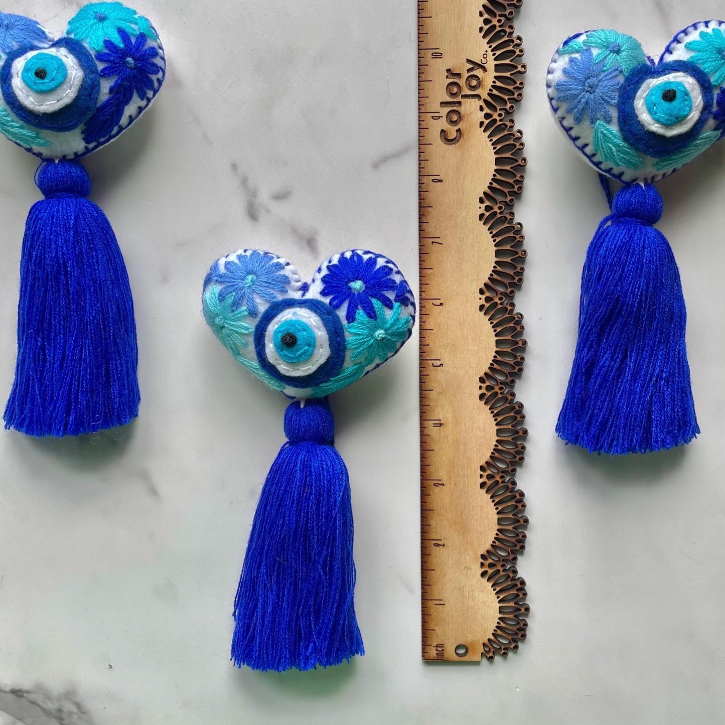 Evil Eye Heart Tassel