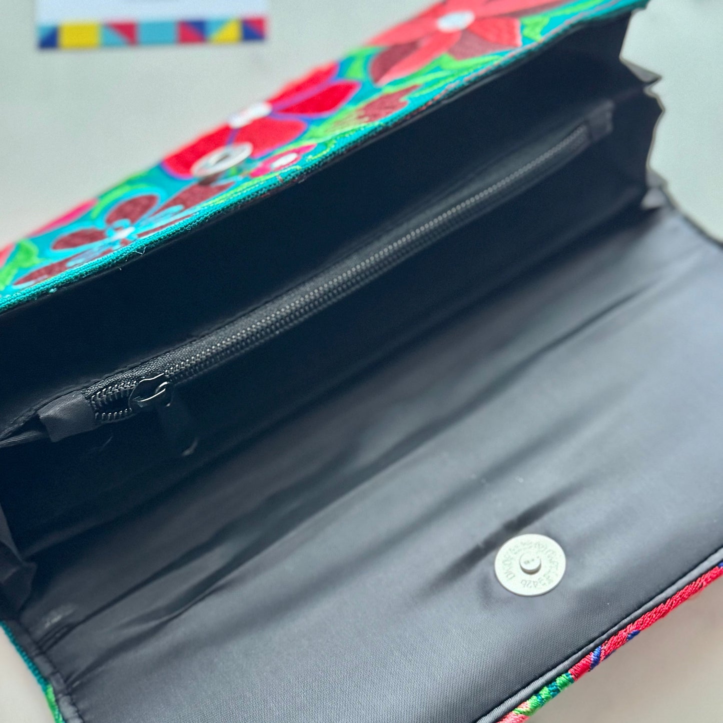 Handmade Embroidered Floral Wallet: Chiapas Mexican Clutch