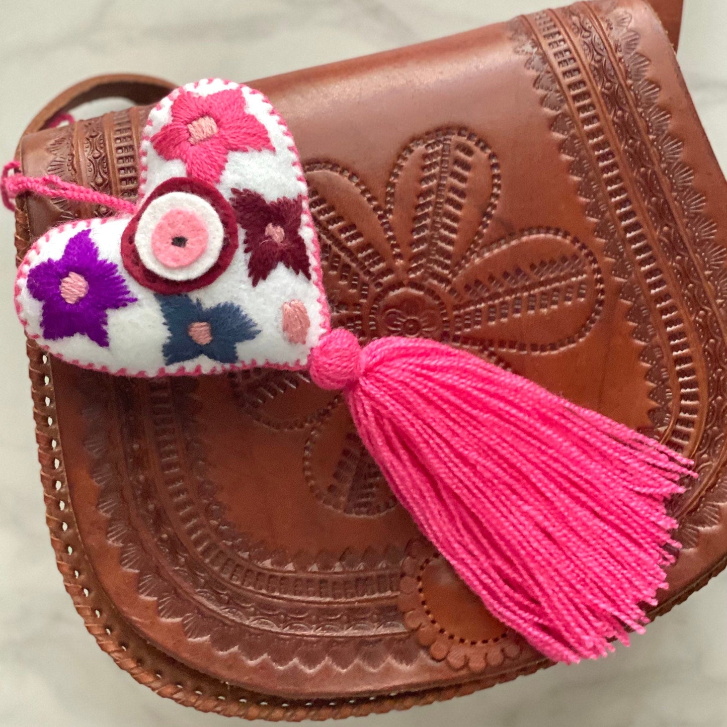 SURPRISE Evil Eye Heart Tassel