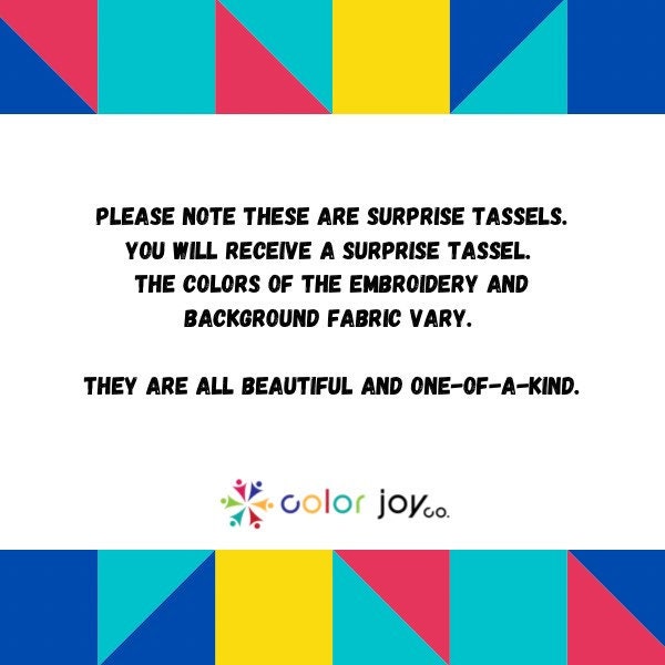 SURPRISE Embroidered Donut Tassel