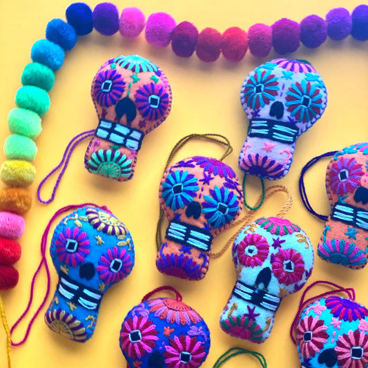 SURPRISE Small Sugar Skull Tassel – Mini Calavera Charm