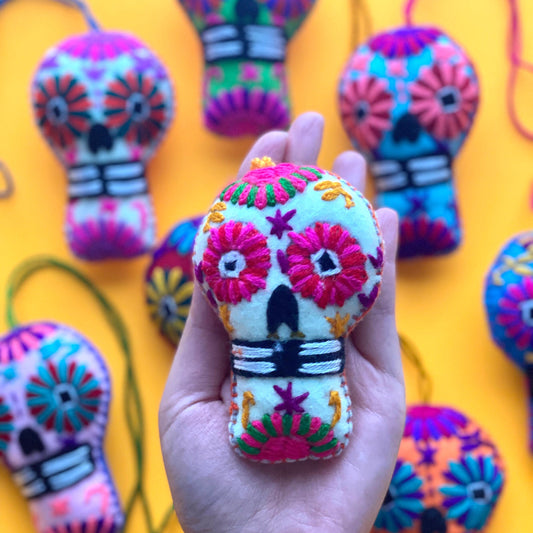 SURPRISE Small Sugar Skull Tassel – Mini Calavera Charm