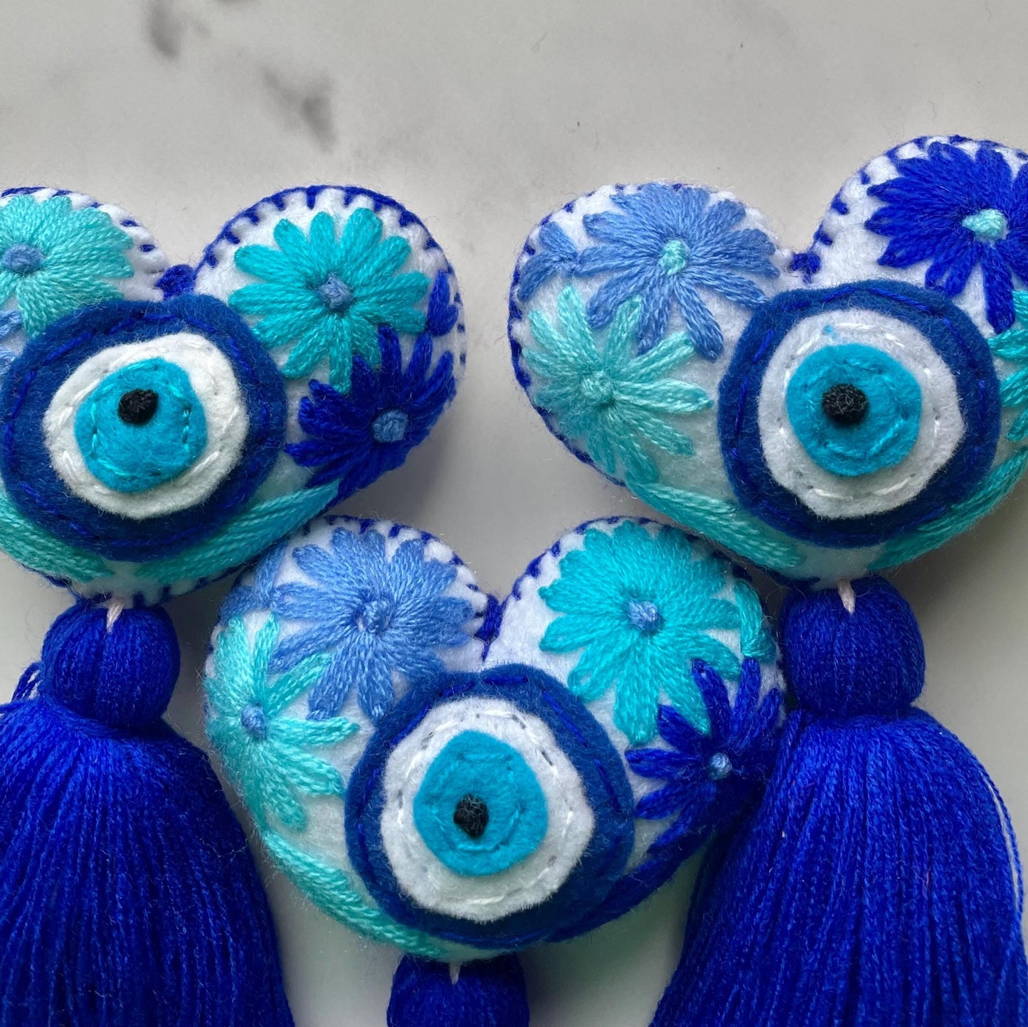 Evil Eye Heart Tassel