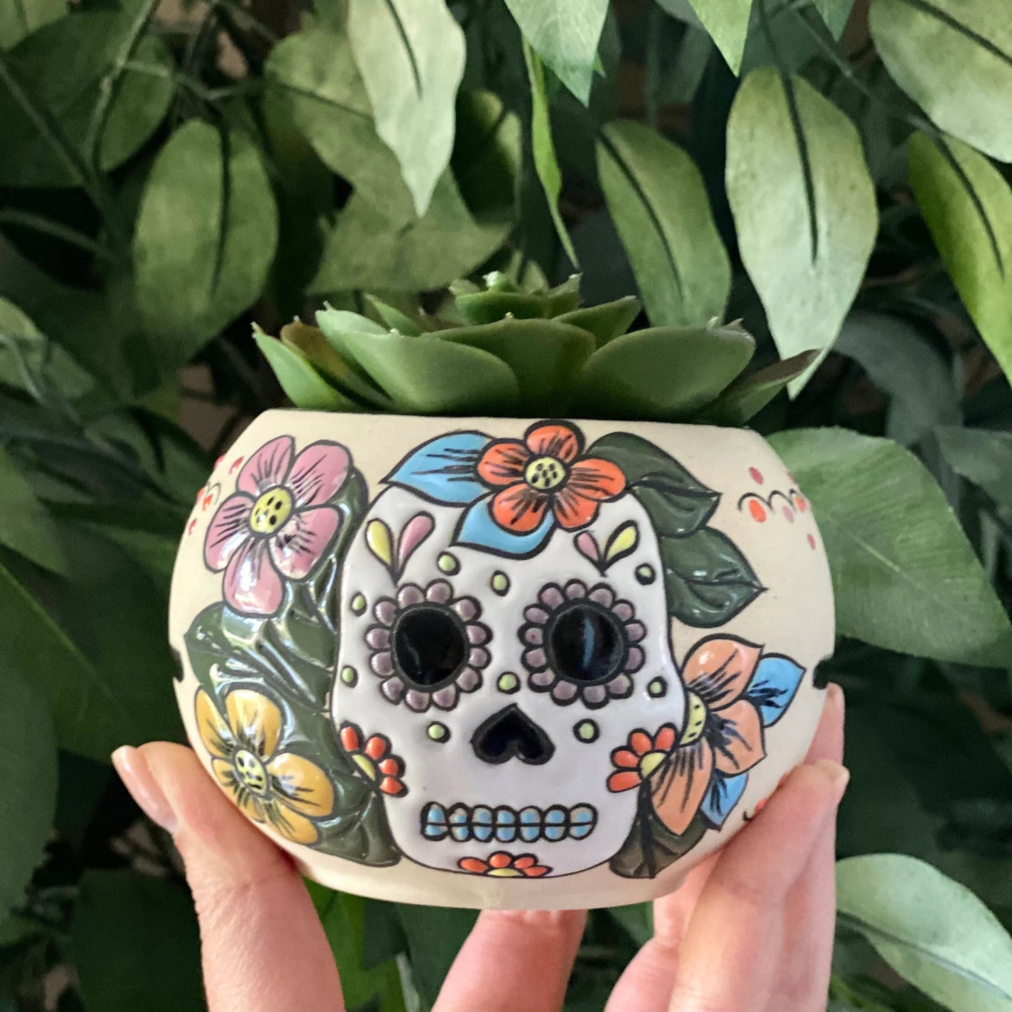 Sugar Skull Planter Pot