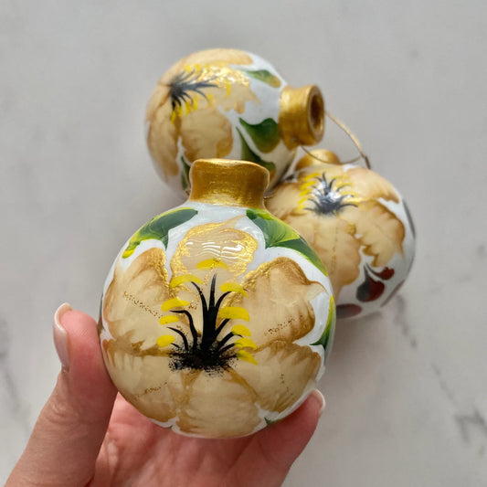 Handmade Floral Clay Christmas Ornaments