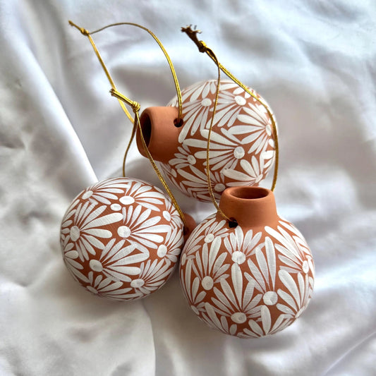 Hand-Painted Mexican Clay Christmas Ornament