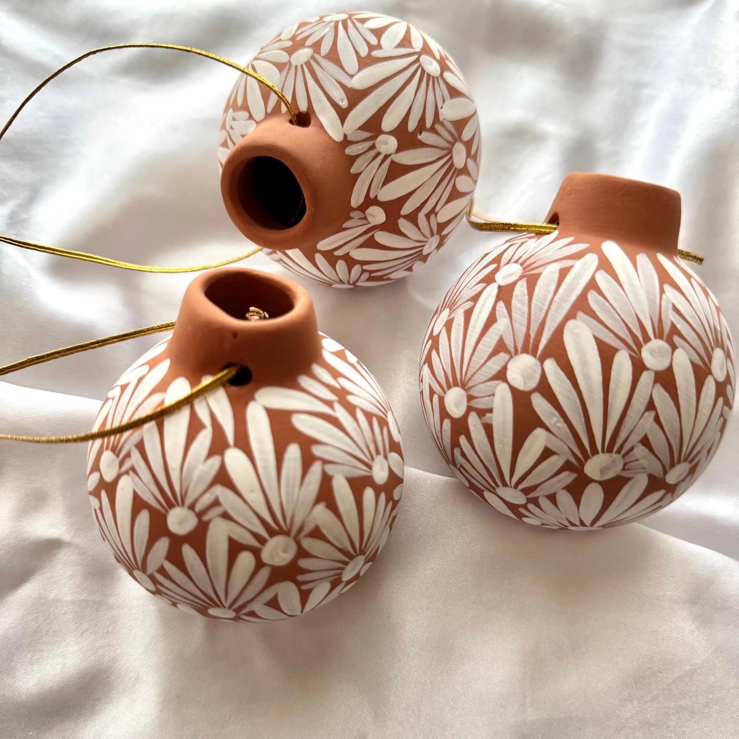 Hand-Painted Mexican Clay Christmas Ornament