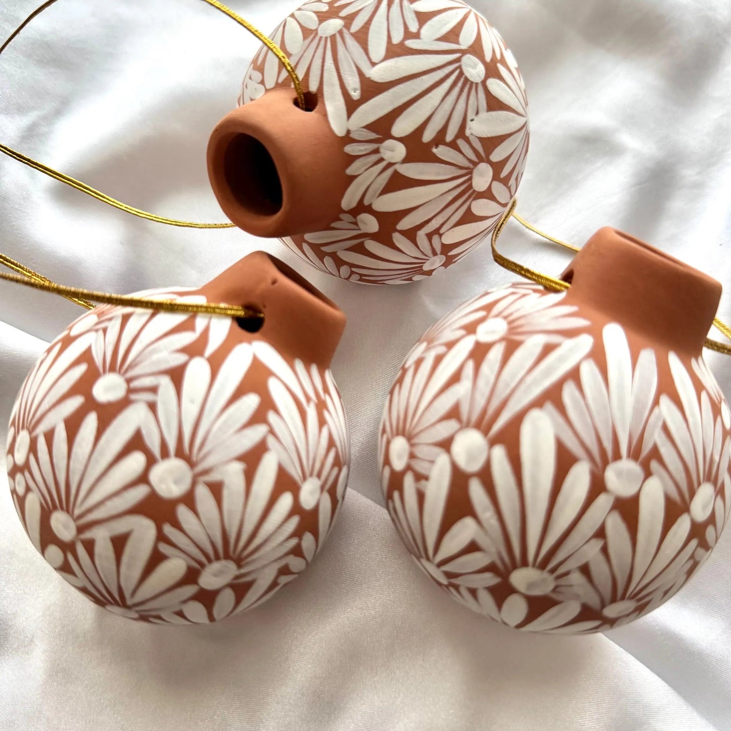 Hand-Painted Mexican Clay Christmas Ornament