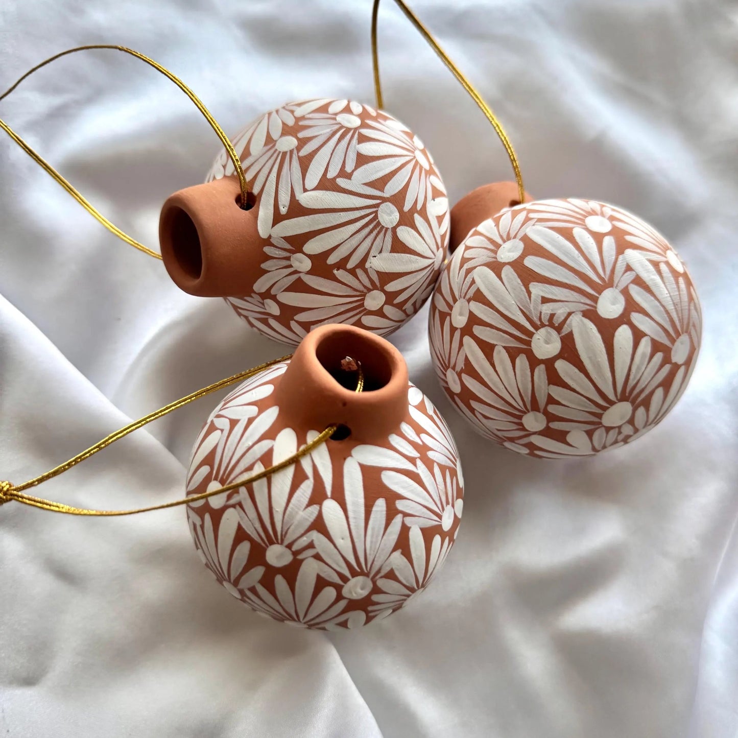 Hand-Painted Mexican Clay Christmas Ornament