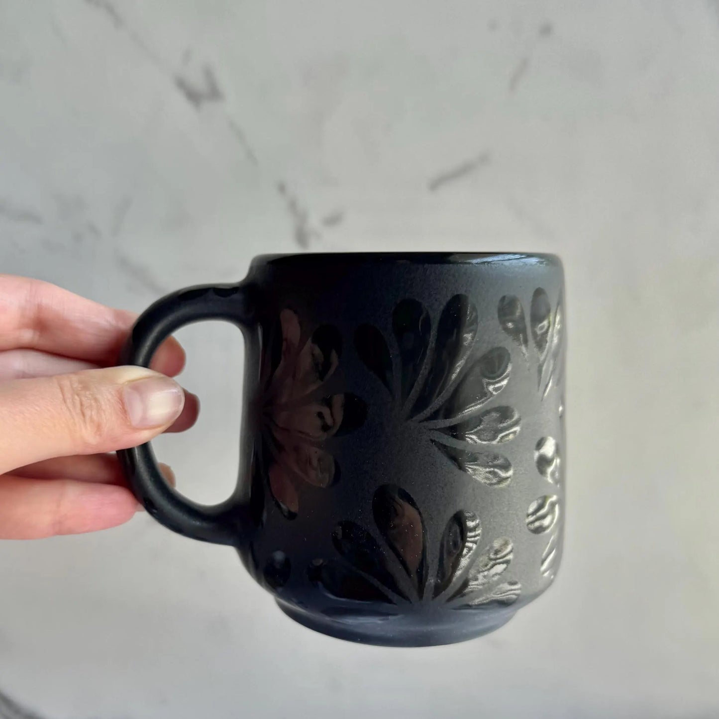 Black on Black Ceramic Talavera Mug
