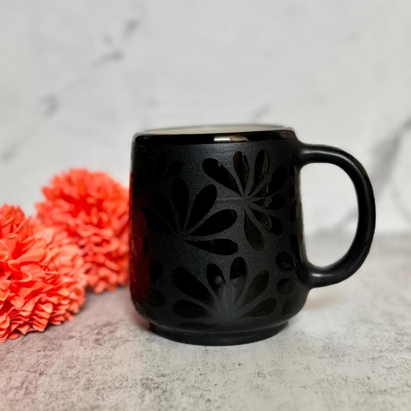 Black on Black Ceramic Talavera Mug