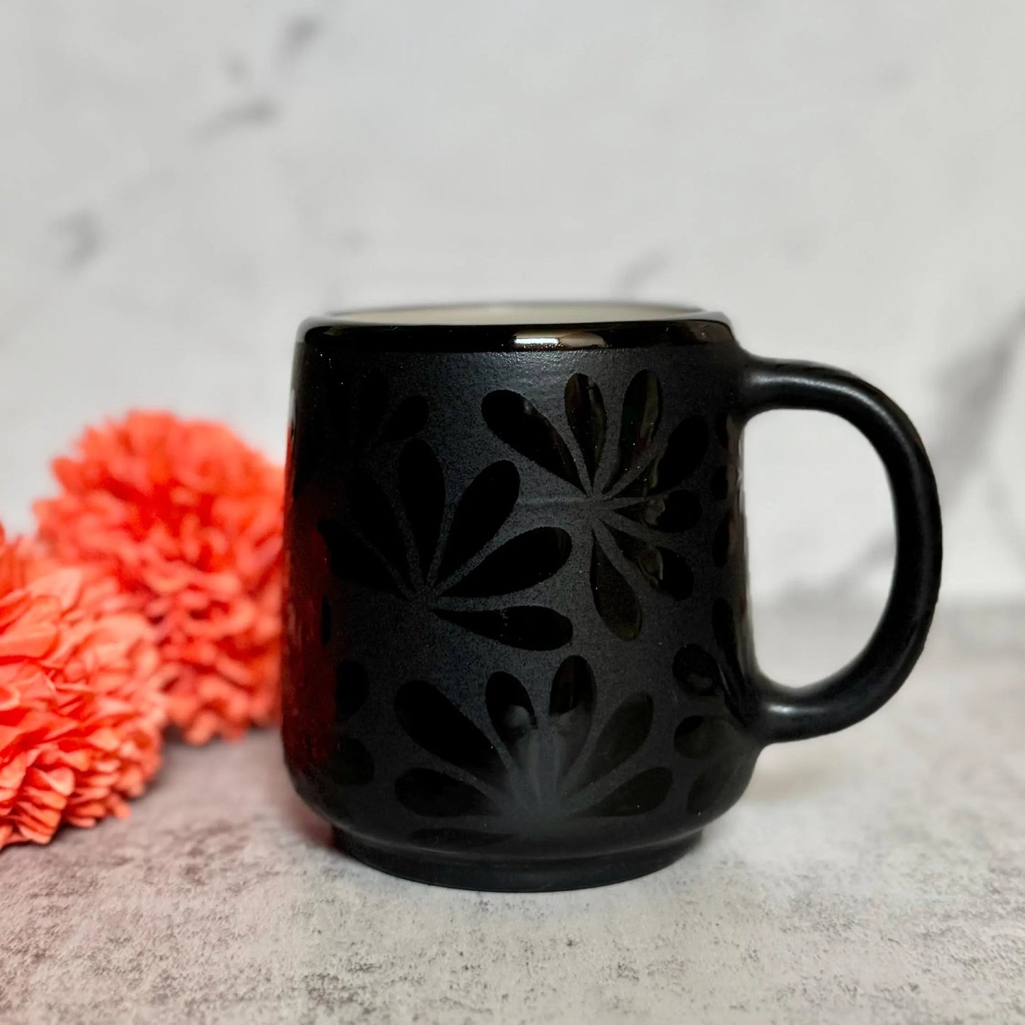 Black on Black Ceramic Talavera Mug
