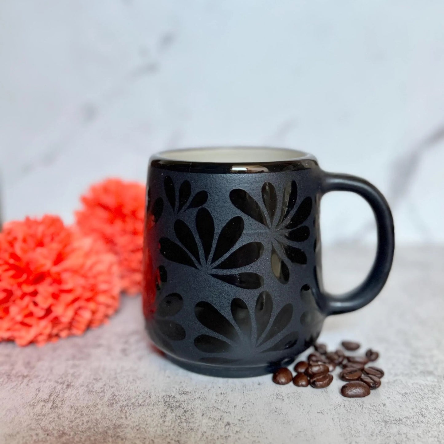 Black on Black Ceramic Talavera Mug