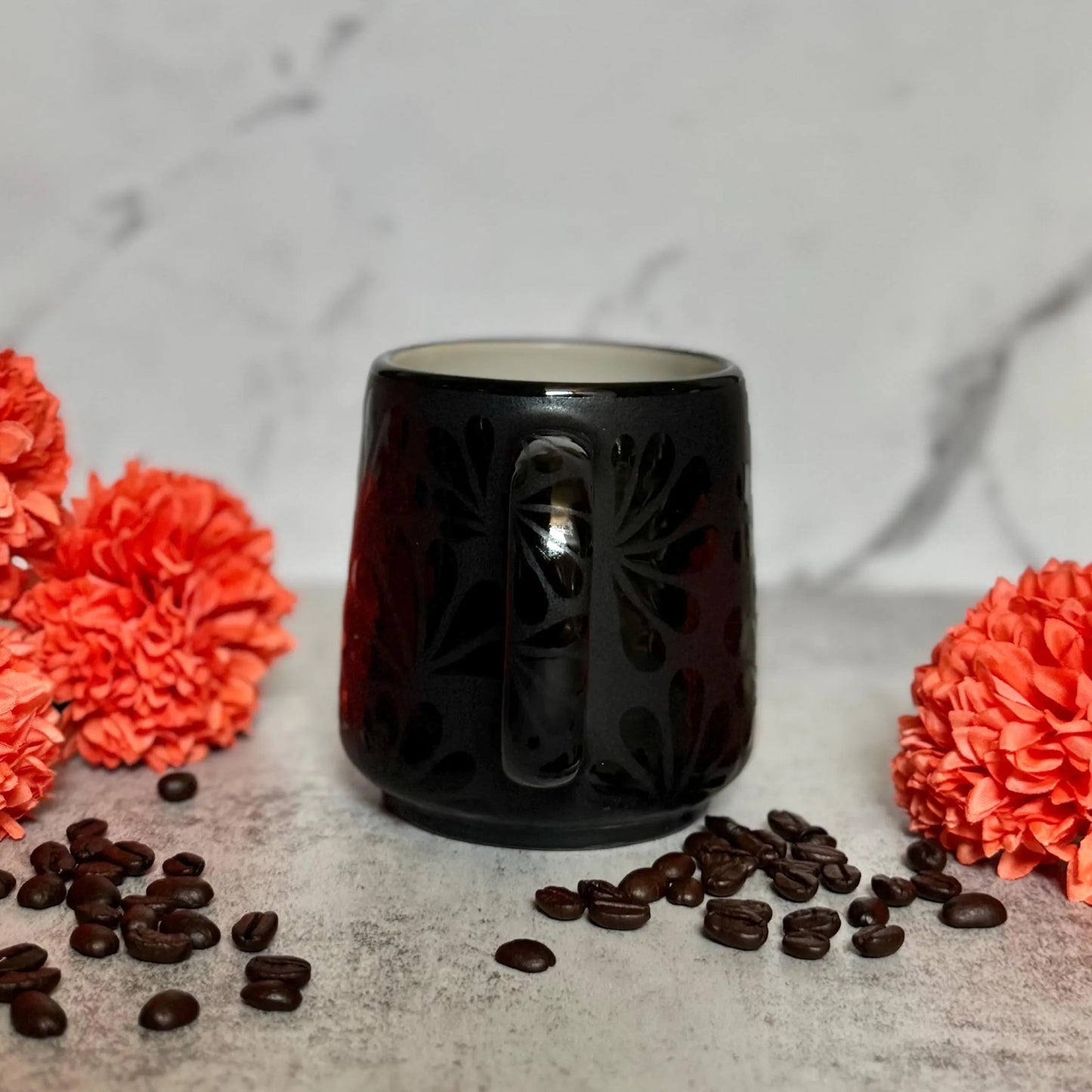 Black on Black Ceramic Talavera Mug