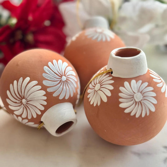 Hand-Painted Mexican Clay Christmas Ornament