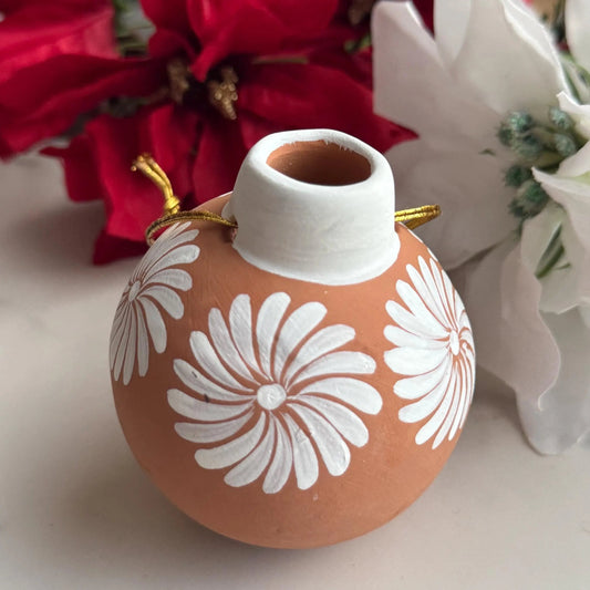Hand-Painted Mexican Clay Christmas Ornament